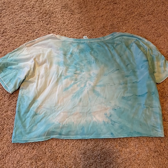 Blue and white tie dye crop top - Picture 2 of 2